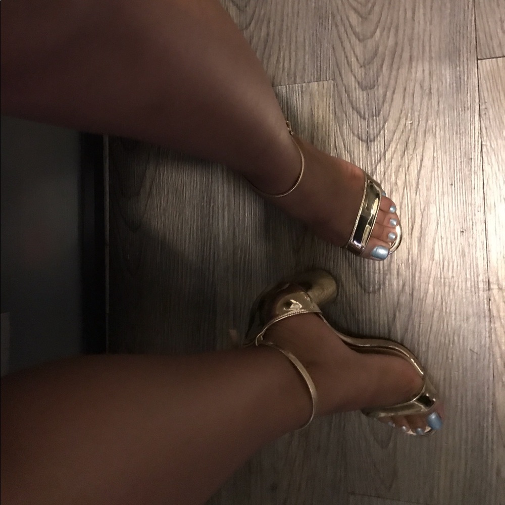 Aldo’s gold heels.